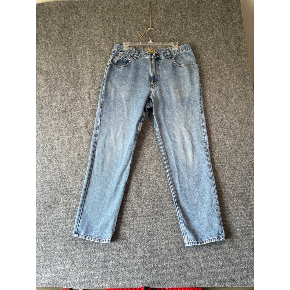 LL Bean Classic Fit Jeans Mens 36x30‎ Light Wash Denim Cotton Casual